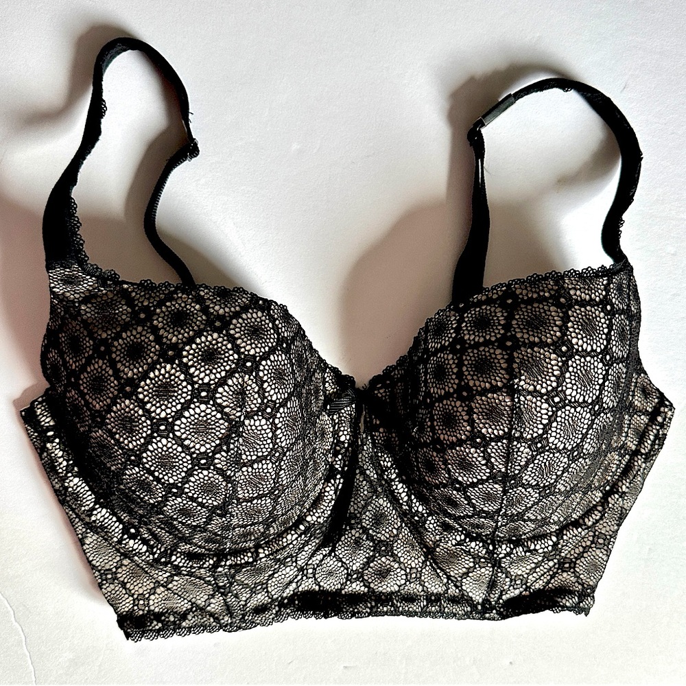 NEW 34DD Victoria’s Secret Body by Victoria Lined Demi black & nude